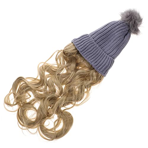 HONMEET Lange Perücke Mütze Für Damen Realistische Haarkopfbedeckung Beanie Für Winter Bequeme Und Atmungsaktive Haarkappe Für Outdoor-aktivitäten Und Alltagsgebrauch von HONMEET