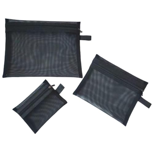 HONMEET 3stücke Netztasche Mit Reißverschluss Mesh Pouch Für Reisen Kosmetiktasche Zum Organisieren Kleine Taschen Für Damen Geeignet Für Outdoor Strand Und Geschäftsreisen von HONMEET