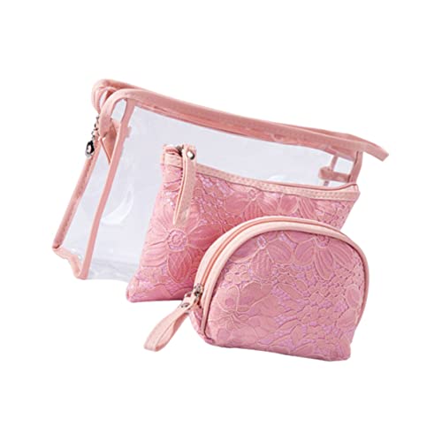 HONMEET 3stücke Teiliges Set Von PVC-rüschen-Make-up-Taschen Kosmetik-Organizer Für Reisen Und Tragbar Für Toilettenartikel Und Kleine Gegenstände von HONMEET