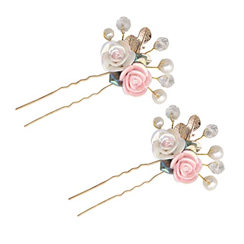 HONMEET 2stücke Retro Braut Haarstäbe Acryl Blumen Strass Clips Für Frauen Und Mädchen Zum Tragen Bei Partys Hochzeiten Und Feiern von HONMEET