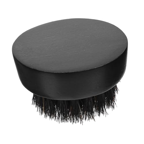 HONMEET Runde Bartbürste aus Buchenholz mit Wildschweinborsten Multifunktionale Bartpflege für Männer Fördert Haarwachstum Juckreiz für Rasur und Bartstyling zu Hause Salon von HONMEET