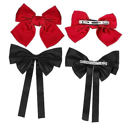 HONMEET 4stücke Große Haarschleifen Clips Vintage Haarspangen Mit Langen Bändern Und Elegante Haaraccessoires Für Frauen Und Mädchen Für Feiern Und Besondere Anlässe von HONMEET