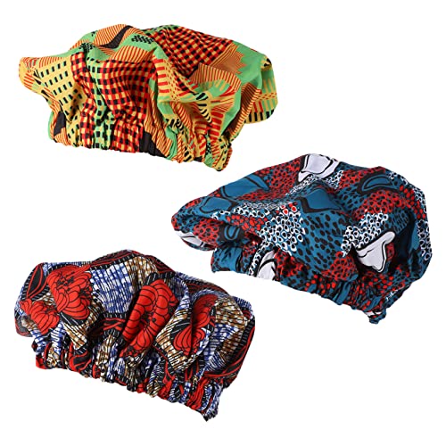 HONMEET 3stücke Bouffant Schlafhaube Für Frauen Elastische Satin Mütze Mit Doppeltem Innenfutter Für Haarpflege Und Schlaf von HONMEET