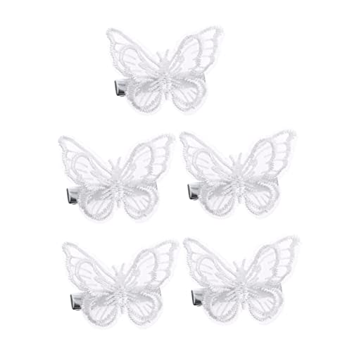 HONMEET 5stücke Spitze Schmetterling Haarnadeln Stickerei Haarclips Mädchen Haaraccessoires Schmetterlings-haarspangen von HONMEET