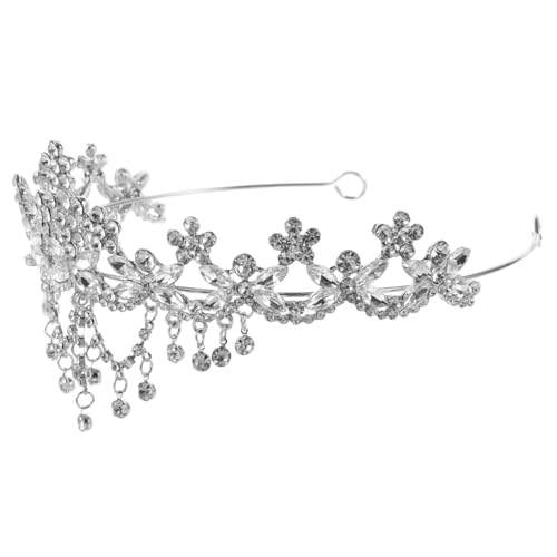 HONMEET Silberne Tiara Krone Braut Haarschmuck Prinzessin Kopfstück für Hochzeit Party Geburtstag Festzug von HONMEET