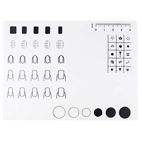 HONMEET Nail Art Silikonmatte Weiche Flexible Maniküre Unterlage Für Nagellack Aufkleber Anleitung Und Stempeln Mustermuster b Für Kreative Designs Und Einfache von HONMEET
