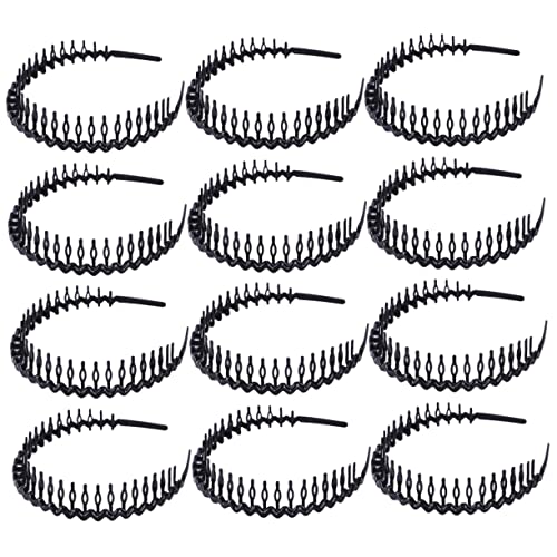 HONMEET 12stücke Unisex Haarschmuck Mit Zähnen Stilvolle Haarreifen Für Gesichtsreinigung Und Vielseitige Nutzung Schwarze Haaraccessoires Für Damen Und von HONMEET