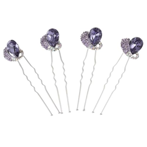 HONMEET 4stücke U-förmige Haarnadeln Mit Strass Für Hochzeiten Elegante Brautschmuck-haarspangen Für Damen Für Besondere Anlässe Wie Hochzeit Und Verlobung von HONMEET