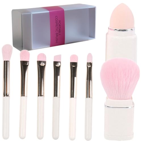 HONMEET Teiliges Mini Make Up Pinselset Tragbar und Leicht mit Hochwertigen Borsten für Gleichmäßiges Auftragen von Gesicht und Lidschatten Einfach zu Reinigen für Reisen und Täglichen von HONMEET