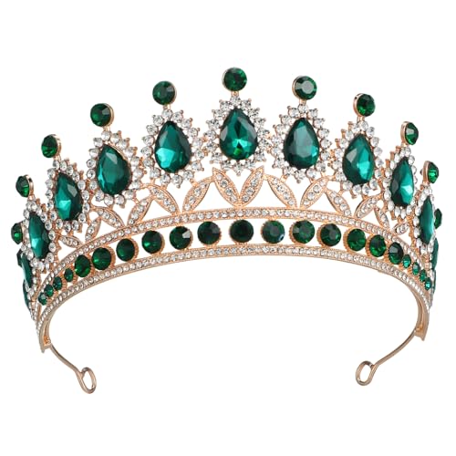 HONMEET Barocke Krone Tiara Für Damen Hochzeit Strass-verzierung Abschlussball-fest von HONMEET