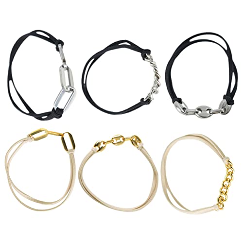 HONMEET 6stücke Haargummi Armbänder Pferdeschwanz-halter Haar Gummibänder Haar Seil Für Frauen Damen Schmuck Armreifen Elastisch Band Für Handgelenk von HONMEET