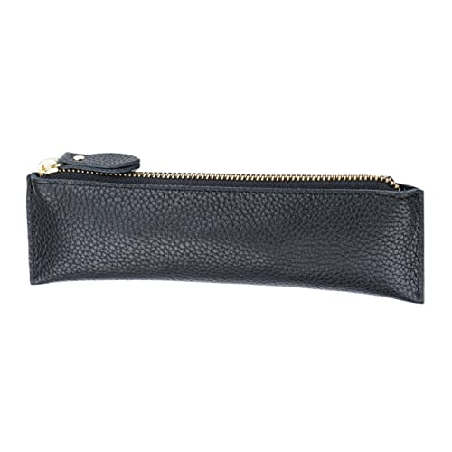 HONMEET Vintage Leder Stifteetui Kreatives Echtes Leder Federmäppchen Für Stifte Und Schreibwaren Aufbewahrung Für Büro Und Schule Geschenkidee Für Besondere Anlässe Schwarz von HONMEET