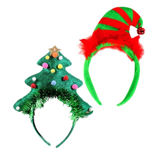 HONMEET 2stücke Weihnachts-haarreifen Mit Clown-haarschmuck Lustige Festliche Kopfbedeckung Für Feiern Und Cosplay Geeignet Für Erwachsene Stilvariante Zufällig von HONMEET