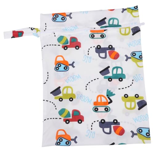 HONMEET wasserdichte Wickeltasche mit Cartoon Auto Motiv Wiederverwendbarer Nappy Bag für Unterwegs Große Kapazität Leicht zu Reinigen Praktische Aufbewahrung für Stoffwindeln und von HONMEET