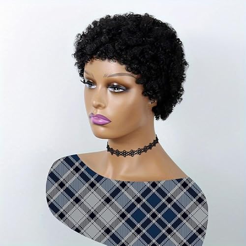 Afro-Locken-Pixie-Perücke, 6 Zoll kurze lockige Pixie-Perücke, Pixie-Echthaar-Perücke, Afro-Lockenhaar hitzebeständige synthetische Perücke, for Frauen tägliche Verwendung auf Partys Cosplay.(Black) Afro-Locken-Pixie-Perücke, 6 Zoll kurze lockige Pixie-Perücke, Pixie-Echthaar-Perücke, Afro-Lockenhaar hitzebeständige synthetische Perücke, for Frauen tägliche Verwendung auf Partys Cosplay.(Black) von HONRUIDA