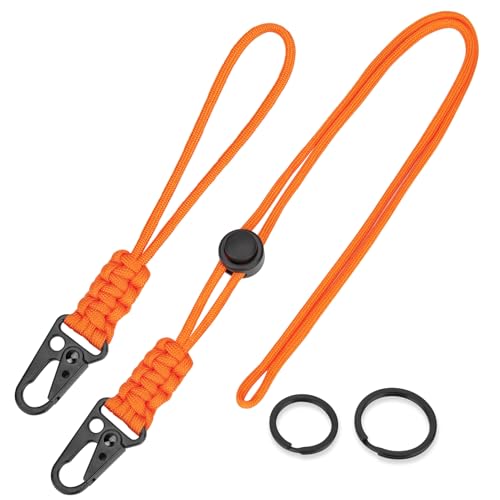 HONZUEN 2 Stück Paracord-Karabiner-Schlüsselanhänger Neck Lanyard Strip Kartenhalter Ausweis Clip keyholder Keyring Keycord Geeignet with für Schlüsselkarten ID Badge Holder Umhängeband Zugband Orange HONZUEN 2 Stück Paracord-Karabiner-Schlüsselanhänger Neck Lanyard Strip Kartenhalter Ausweis Clip keyholder Keyring Keycord Geeignet with für Schlüsselkarten ID Badge Holder Umhängeband Zugband Orange von HONZUEN