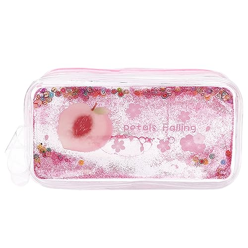 HOODANCOS 1 Stück Pattern PVC Pen Bag Shiny Quicksand Pencil Case Portable and Durable Design für Schule und Alltag von HOODANCOS