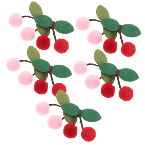 HOODANCOS 10 Stück Kirsch Haarspangen Süße Kirschfarbene Haaraccessoires Selbstgemacht Bastelzubehör Für Kinder Langlebige Applikationen Kreative Haarschmuck Verzierungen von HOODANCOS