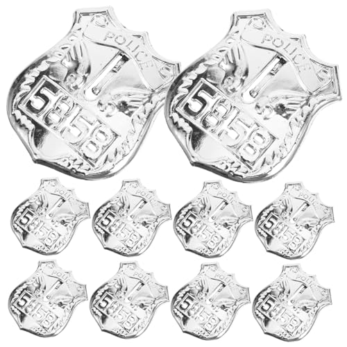 HOODANCOS 10 Stück Teiliges Leichtes Party Deko Rollenspiel Zubehör für Cosplay Polizist Brosche für Karneval Mottoparty von HOODANCOS