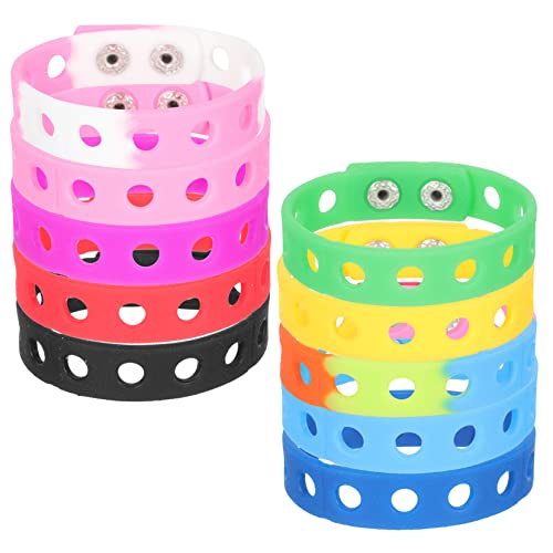 HOODANCOS 10 Stück Verstellbare Silikonarmbänder für Bunte DIY Armbänder für Partys und Schulveranstaltungen aus Hochwertigem Elastischen Material von HOODANCOS