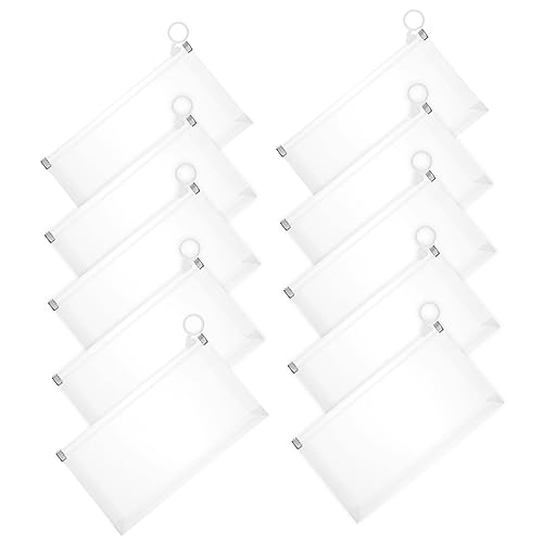 HOODANCOS 10Stücke Teiliges Mehrzweck Stifttasche Bleistifttasche für Schule Büro Transparente Organizer mit Großem Fassungsvermögen für Schreibwaren von HOODANCOS