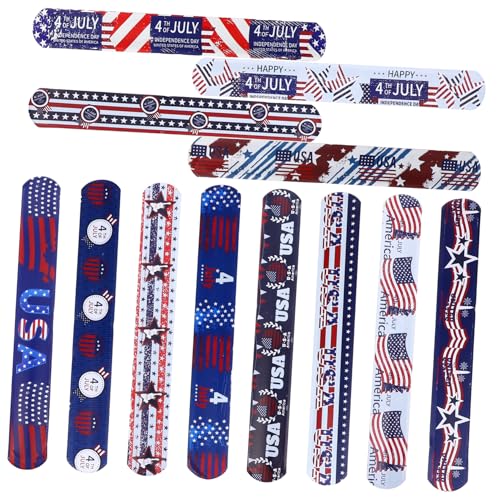 HOODANCOS 12stücke Plastik-schlagarmbänder Zum Unabhängigkeitstag Schlagarmbänder Für Junge Mädchen Pvc-armbänder Als Partygeschenk Für Jungen Und Erwachsene von HOODANCOS