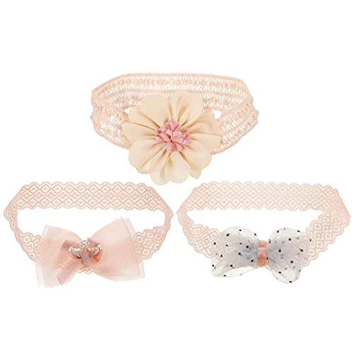 HOODANCOS 1Satz Teiliges Haarband Set mit Bowknot und Blumen Weiche Hautfreundliche Kopfbedeckung für Neugeborene und Kleinkinder für Accessoires und Festliche Anlässe von HOODANCOS