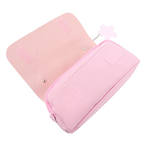 HOODANCOS Federtasche Mit Doppelreißverschluss Selbstklebende Schutzhülle Tragbares Design Für Schreibwaren Abnehmbares Mädchenhaftes Ornament Großes Fassungsvermögen Für Stifte von HOODANCOS