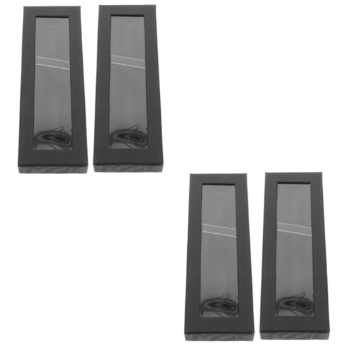 HOODANCOS 2 Sätze Pen -Box -Geschenkverpackung Anzeige Verpackungskästen Füllfederhalter-Organizer Tragbarer Stift-Organizer Brunnenstifthalter Etui Federmäppchen Satin- Schwarz 2 Stücke * 2 von HOODANCOS