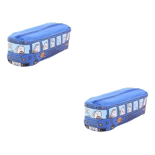 HOODANCOS 2 Stück Federmäppchen Für Jungen Mit Reißverschluss in Schulbusform Leicht Robust Organisiert von HOODANCOS