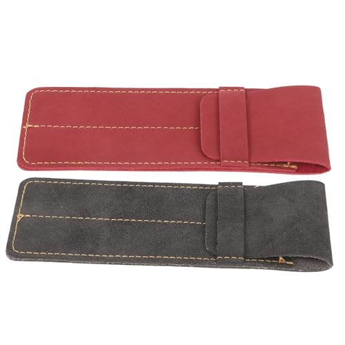 HOODANCOS 2 Stück PU Leder Pen Sleeve Schmale Robuste Stifthülle mit Vintage Matte Oberfläche Eleganter Schutz für Füller und Kugelschreiber Leichtes Praktisches Etui für Büro und Alltag von HOODANCOS