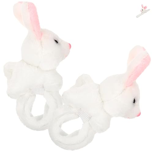 HOODANCOS 2 Stück Plüsch Bunny Slap Armbänder Kuscheltier Handgelenk für Kindergeburtstag Party Mitgebsel und Kreative Bastelprojekte von HOODANCOS