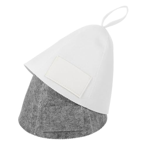 HOODANCOS 2 Stück Sauna Haarkappen aus Filz mit Taschen Hitzebeständig und Wiederverwendbar Geeignet für Männer und Frauen für Sauna Dampfbad Dusche Nachhaltiges Accessoire Beige von HOODANCOS