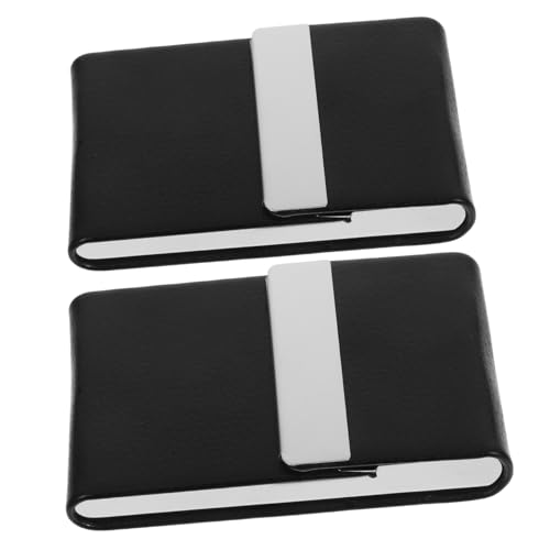 HOODANCOS 2stücke Magnetisches Kartenetui Pu- Eleganter Visitenkartenhalter Mit Magnetischem Verschluss Und Leicht Für Geschäftsleute Und Büroanwender von HOODANCOS