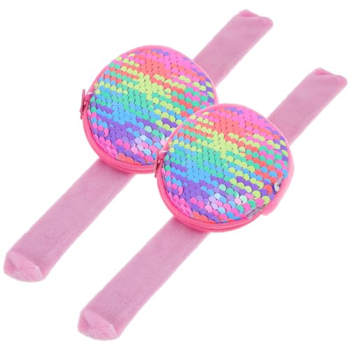 HOODANCOS 2 Stück Slap Armband mit Reißverschluss Münzbeutel Süße Slap Handgelenkbänder als Party von HOODANCOS