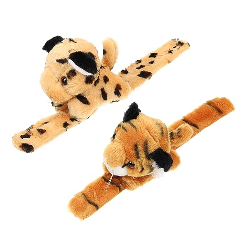 HOODANCOS 2 Stück Teiliges Set Plüsch Tier Slap Armbänder für Kuscheltier Handgelenkspielzeug Partygeschenke für Schulausflüge und Dschungel Themenfeste von HOODANCOS