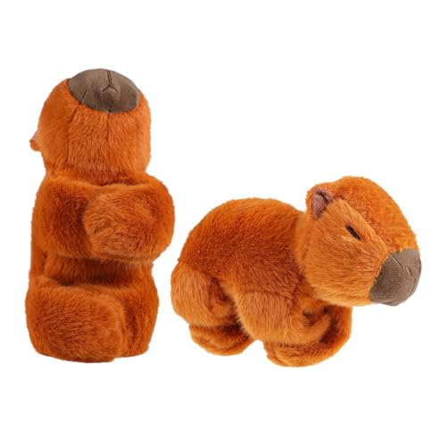 HOODANCOS 2 Stück Weiche Capybara Plüsch Slap Armbänder Niedliche Tierarmbänder für Kuscheliges Capybara Design als Partydeko und Komfortables für Zuhause und Büro von HOODANCOS