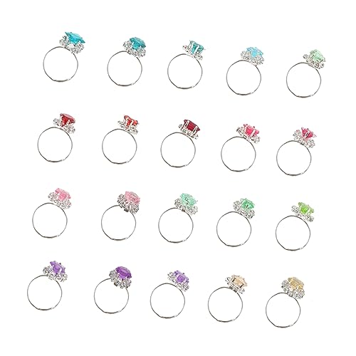HOODANCOS 20 Stück Ringe für Mädchen Bunte Schmuckspielzeuge mit Funkelnden Diamanten Zufällige Farben Verstellbare Fingerringe für Rollenspiele und Geburtstagsfeiern Zufällige Farbe HOODANCOS 20 Stück Ringe für Mädchen Bunte Schmuckspielzeuge mit Funkelnden Diamanten Zufällige Farben Verstellbare Fingerringe für Rollenspiele und Geburtstagsfeiern Zufällige Farbe von HOODANCOS