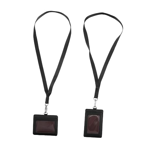 HOODANCOS 2stücke Kartenhülle Mit Kordel Zum Aufhängen Kartenhalter Aus Strapazierfähigem Material Und Bruchfest Für Ausweise Karten Und Schwarz von HOODANCOS