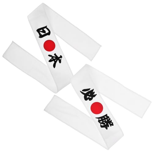 HOODANCOS 2stücke Japanisches Stirnband Im Stil Dekoratives Samurai-stirnband Für Herren Aus Stoffmaterialien Einfach Zu Tragen von HOODANCOS