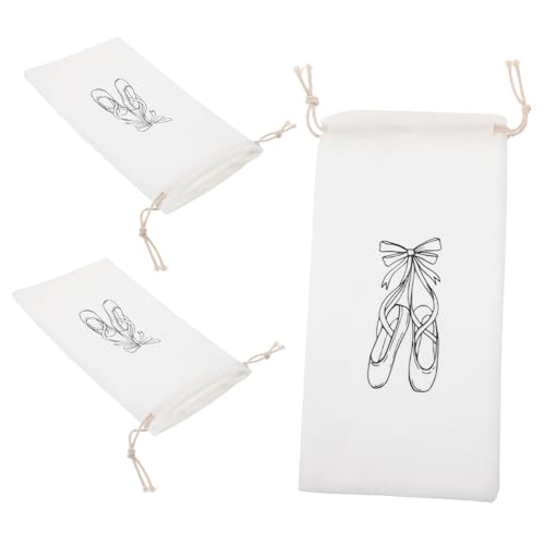 HOODANCOS Ballettschuhtasche 3 Stück Kordelzug Ballettschuhe Tragbare Aufbewahrungstasche Aus Baumwolle Für Damen Und Mädchen Für Tanz Und Reisen von HOODANCOS