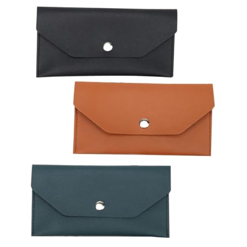 HOODANCOS 3 Stück PU Brieftaschen im Envelope Stil Multifunktionale Karten und Geldbörse für Stilvolle Aufbewahrung von Visitenkarten Bargeld und Kleingeld von HOODANCOS