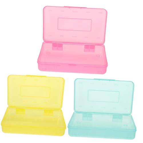 HOODANCOS 3stücke Bleistiftbox Aus Kunststoff Aufbewahrungsbox Für Schreibwaren Bleistiftetui Zum Skizzieren Leicht Und Tragbar Für Schule Zuhause Und Büro von HOODANCOS