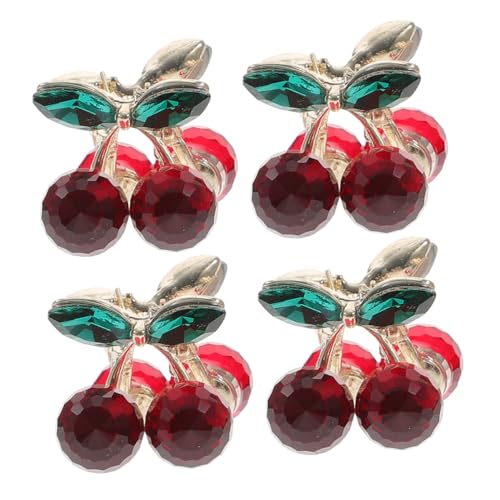 HOODANCOS 4 Stück Kirschen Haarklammern für Mädchen Rutschfeste Haarspangen für für Freizeit Schule und Partystyles Perfektes für von HOODANCOS