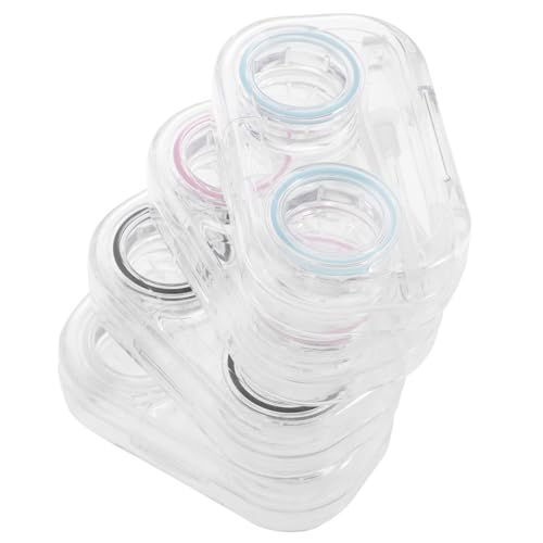 HOODANCOS 4 Stück Teiliges Kontaktlinsen aufbewahrungsset mit Dichtendem Deckel Langlebiger Transparenter Aufbewahrungsbehälter für Mädchen Schützende Kosmetik linsenbox Praktische von HOODANCOS