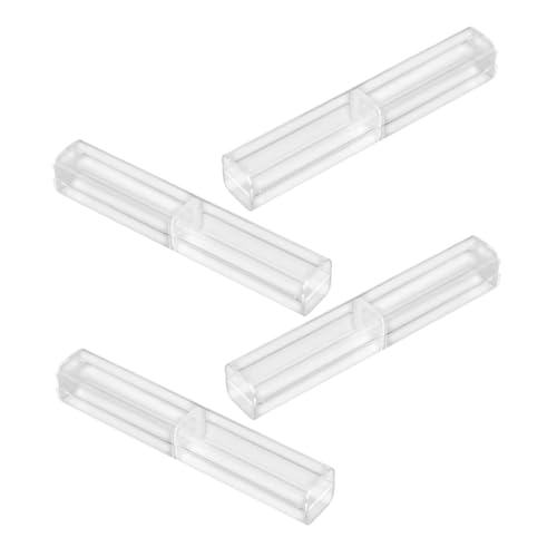 HOODANCOS 4-Teilige Boxen Mäppchen klarer Stifthalter leer Schreibwaren inbegriffen Kugelschreiber Etui Bleistiftboxen Kugelschreiberboxen Bleistiftfälle Stifteetui schreiben Plastik von HOODANCOS