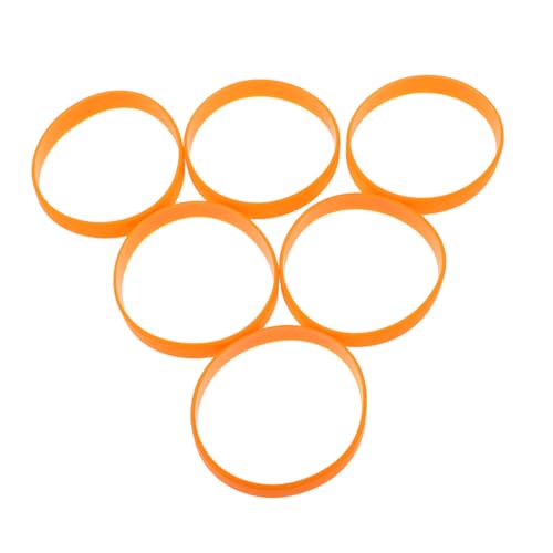 HOODANCOS 48 Stück Orangefarbene Silikonarmbänder Blanke Sportbänder Elastische Sportbänder Sportarmbänder Event Armbänder Konzert Club Armbänder Silikonarmbänder Silicagel von HOODANCOS
