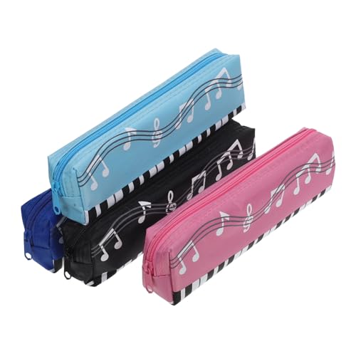 HOODANCOS Federmäppchen 4 Stück für Mädchen Klaviermuster Robustes Oxford Material Glatter Reißverschluss Praktische Stifteaufbewahrung von HOODANCOS