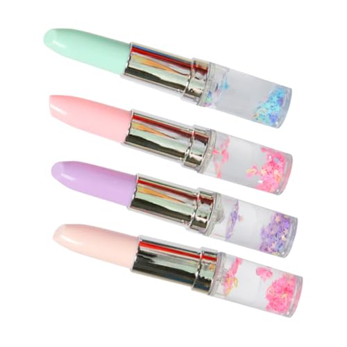 HOODANCOS 4stücke Kawaii Lipstick Gelstifte Mit Glitzer Kreative Schreibgeräte Für Partys Süße Kugelschreiber Im Lippenstift-design Tiefes Helllila Blassrosa von HOODANCOS