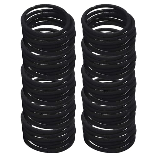HOODANCOS 50 Stück Haargummis aus Nylon Hohe Elastizität Schwarz für und Sport Metallfrei und zu Allen Haartypen von HOODANCOS